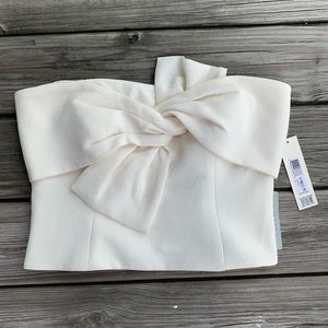 Strapless White Formal Crop Top
